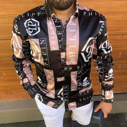 🔥2024 New Men's Trendy Printed Slim Long-sleeved Shirt