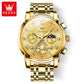 Automatische Herrenuhr Automatikaufzug Blau Edelstahl Tourbillon Mechanisch Leuchtend Wasserdicht Kalender Chronograph Business Luxus Mode