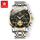 Automatische Herrenuhr Automatikaufzug Blau Edelstahl Tourbillon Mechanisch Leuchtend Wasserdicht Kalender Chronograph Business Luxus Mode
