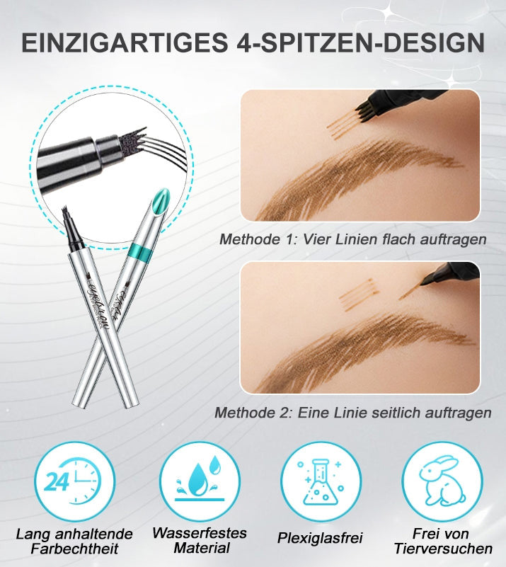 💜Heißer Verkauf-50% Rabatt💜3D-Wasserfester Microblading Augenbrauenstift mit 4-zackiger Spitze