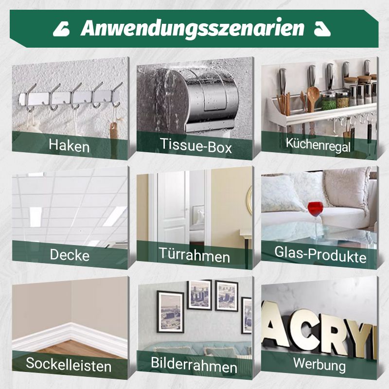 Universeller, starker, nagelfreier Kleber, wasserfest und kein Bohren erforderlich