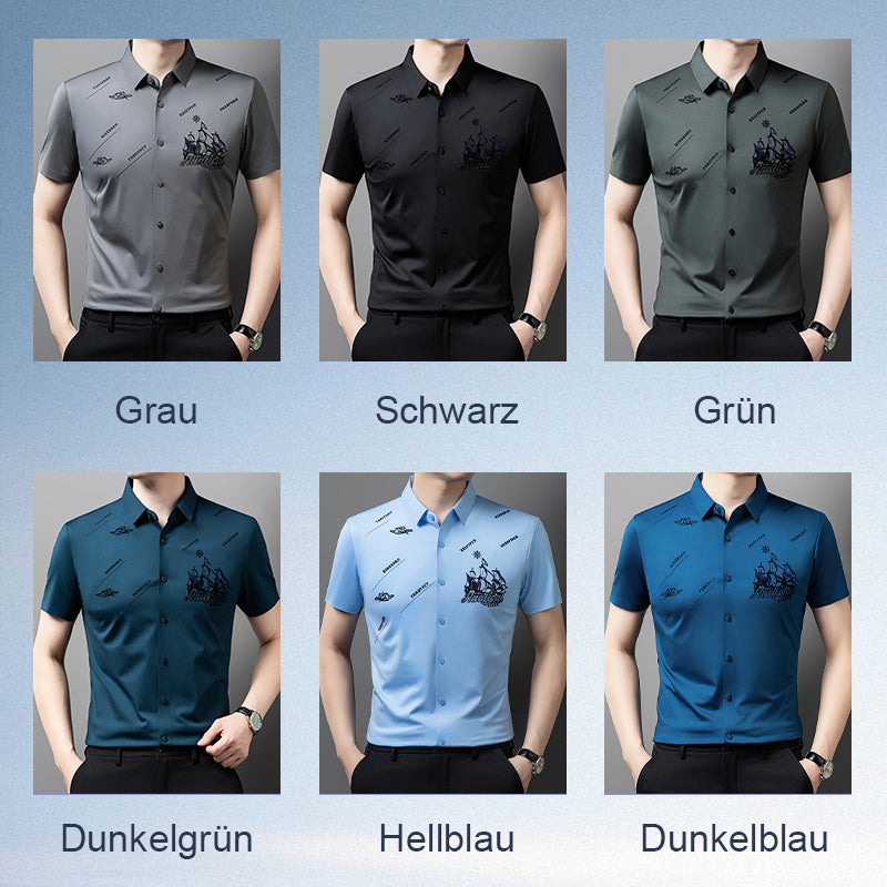 🔥Heute 50% Rabatt🔥Business-Hemd mit kurzen Ärmeln und Knopfleiste für Herren