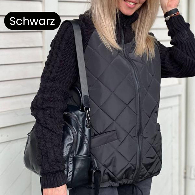💥Top-Seller-Ausverkauf 2025: 40 % Rabatt🔥Gestrickte Patchwork-Pufferjacke für Damen