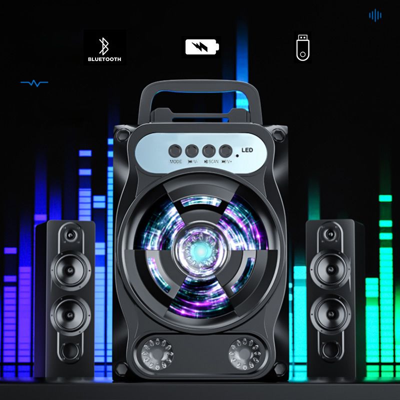 Pousbo® [Schockierende Klangqualität] Tragbarer Bluetooth-Lautsprecher