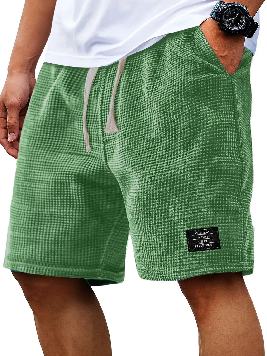 🩳💪 Lässige Herren-Shorts aus Waffelstrick mit Kordelzug – 50% RABATT! Bequem, atmungsaktiv, perfekt für warme Tage. 🔥☀️