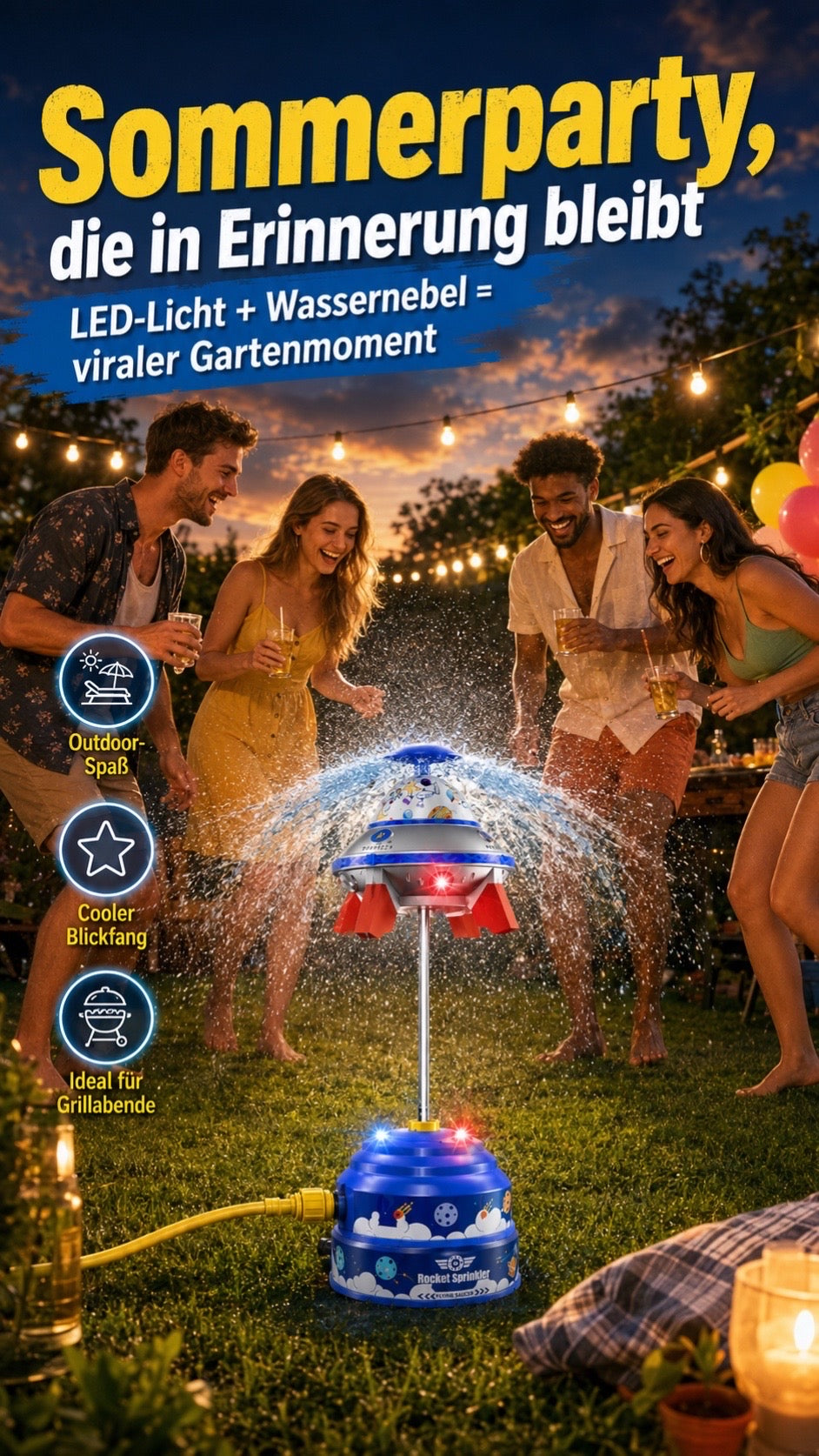🥳HEISSER SALE 2026🥳💞50.000+ VERKAUFT!❤️  🌊UFO-Wassersprinkler-Spielzeug für Kinder