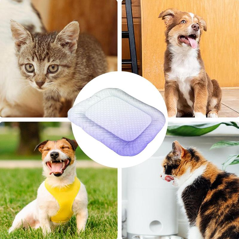 Kühlmatte für Hunde und Katzen – „Ice Silk“ Sommer-Kühlbettdecke in Farbverläufen, atmungsaktives, weiches Schlafkissen für Innenböden, Sofas und Autofahrten, waschbar, in verschiedenen Größen erhältlich