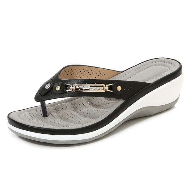 🎁2025 Neues Design der offenen Form✨🩴Weich gepolsterte Damen-Flip-Flop-Sandalen