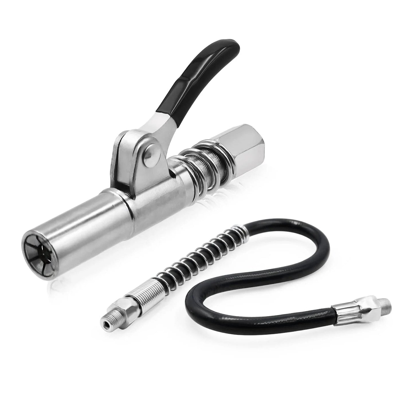 🔩 50% RABATT JETZT! ✨ Fettkupplungen mit Federflexschlauch - 360° Schwenkbarer Anschluss für Industrielle und Fahrzeugwartung 🚗⚙️
