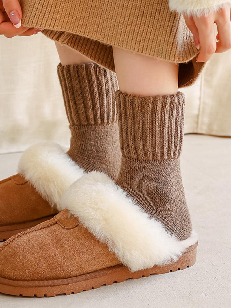 Nyzfexk Damen-Socken, halbhohe, solide, weiche, bequeme, warme Socken für Herbst und Winter