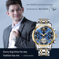 Automatische Herrenuhr Automatikaufzug Blau Edelstahl Tourbillon Mechanisch Leuchtend Wasserdicht Kalender Chronograph Business Luxus Mode