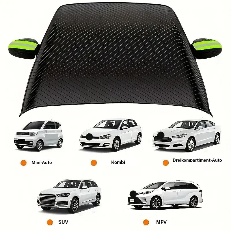 Universelle Windschutzscheiben-Sonnenblende für Autos, magnetische Schneeschutzvorrichtung aus Oxford-Stoff, Frostschutz im Winter, reflektierender Streifen für den Rückspiegel bei Nacht