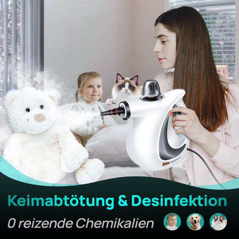 Tragbarer Dampfreiniger 12 Zubehörteile, hoher Druck und umweltfreundlich, Desodorierung und Desinfektion im Haushalt, Küche und Bad