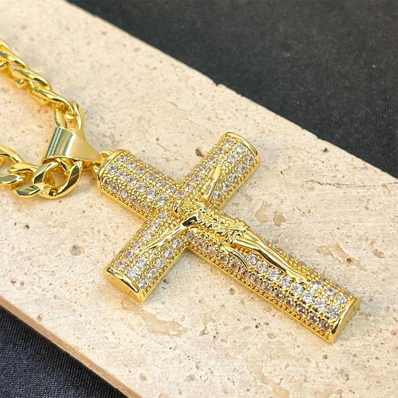 ✝️ 50% RABATT! ✨ Jesus-Kreuz-Anhänger (14K Vergoldet) – Spiritueller Schutz, Hochwertige Verarbeitung & Perfekt Als Bedeutungsvolles Geschenk 🎁