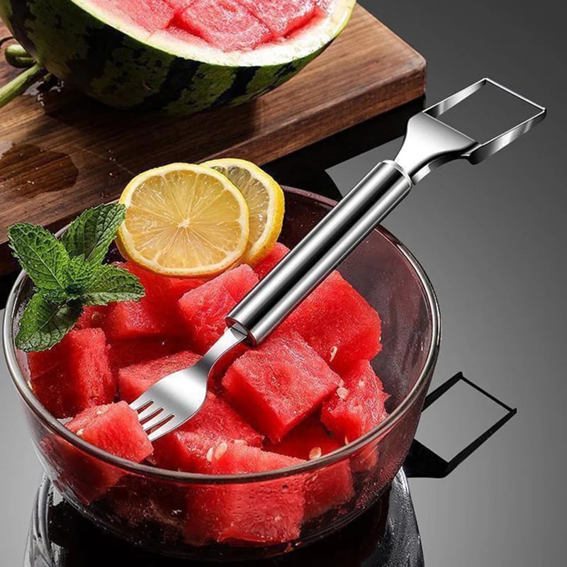 💥HEISSER ANGEBOT: 1 + 1 gratis🔥🍉 Obst zubereiten ganz ohne Aufwand✨ 2-in-1-Obstschneider & -gabel – für schnelles und einfaches Servieren von Obst! 🍓