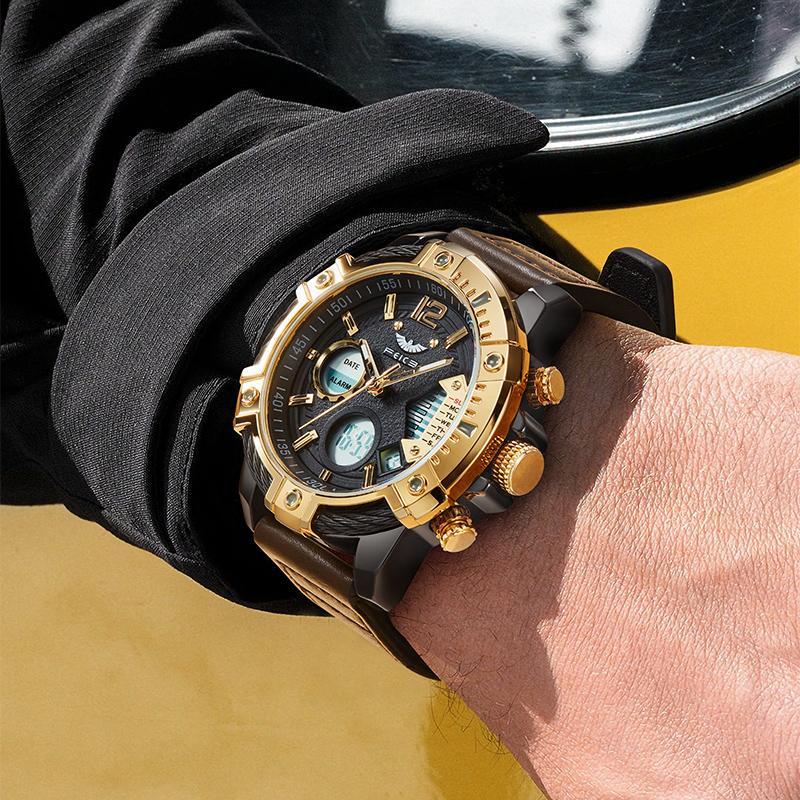⏰Black Friday Sale 50 % RABATT💥💥Multifunktionale Herren-Quarz-Sportuhr mit zwei Displays, wasserdicht bis 3 ATM