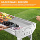 Klappbarer Holzkohlegrill aus Edelstahl für den Garten -73*33,5*70 cm tragbarer, klappbarer Grill -aus Edelstahl
