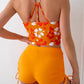 2-teiliges Damen Tankini-Set mit Floral-Print & Tunnelzug