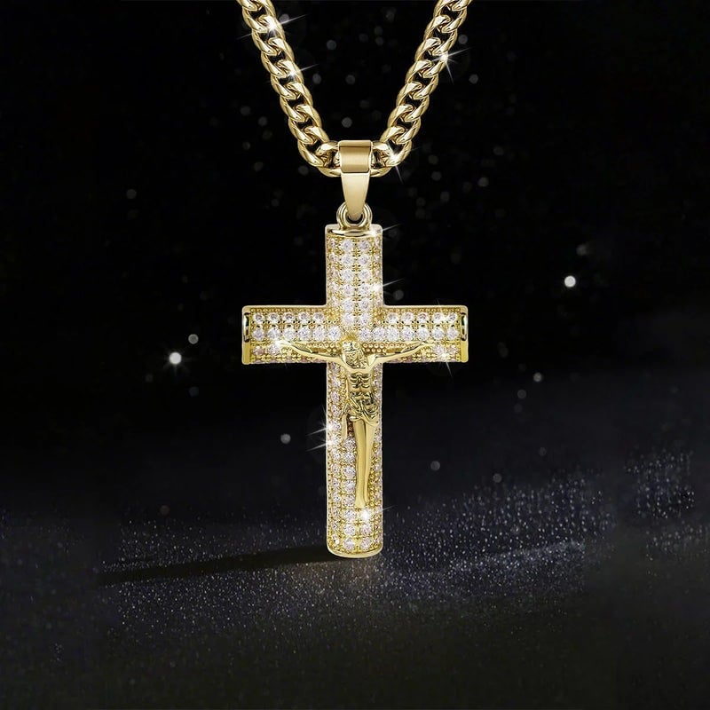 ✝️ 50% RABATT! ✨ Jesus-Kreuz-Anhänger (14K Vergoldet) – Spiritueller Schutz, Hochwertige Verarbeitung & Perfekt Als Bedeutungsvolles Geschenk 🎁