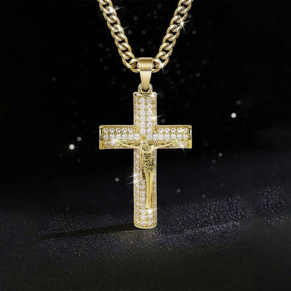 ✝️ 50% RABATT! ✨ Jesus-Kreuz-Anhänger (14K Vergoldet) – Spiritueller Schutz, Hochwertige Verarbeitung & Perfekt Als Bedeutungsvolles Geschenk 🎁
