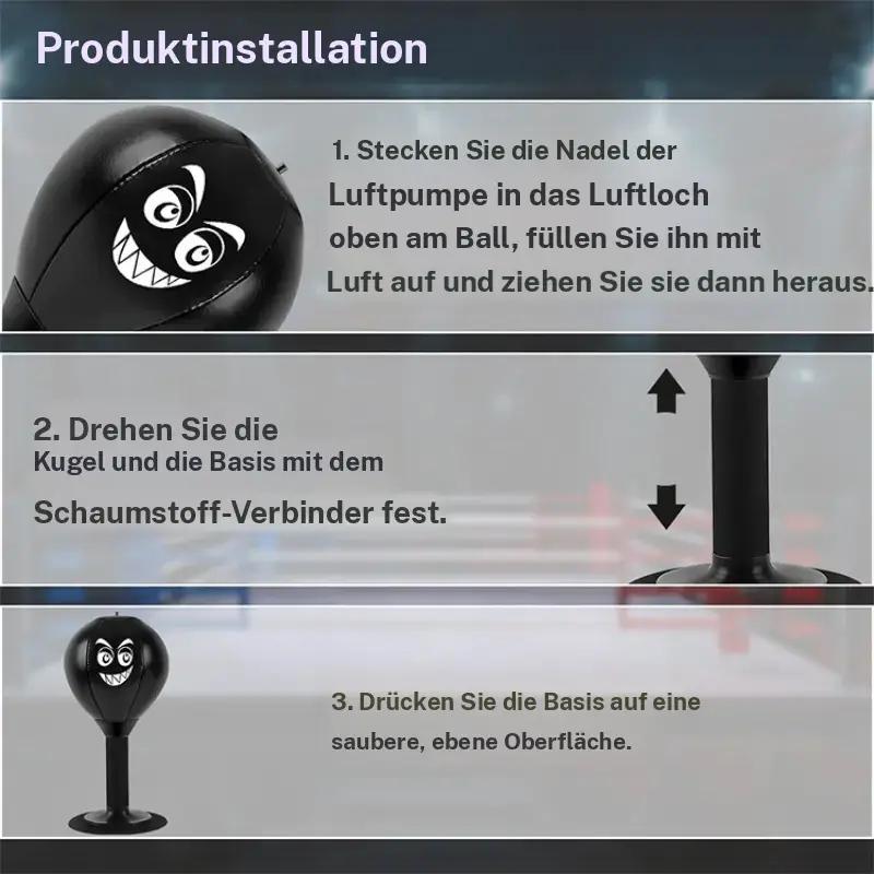 Desktop-Box-Speedball-Set mit Saugnäpfen, Hochleistungs-Trainingsboxsack, Stressabbau für Kinder und Erwachsene