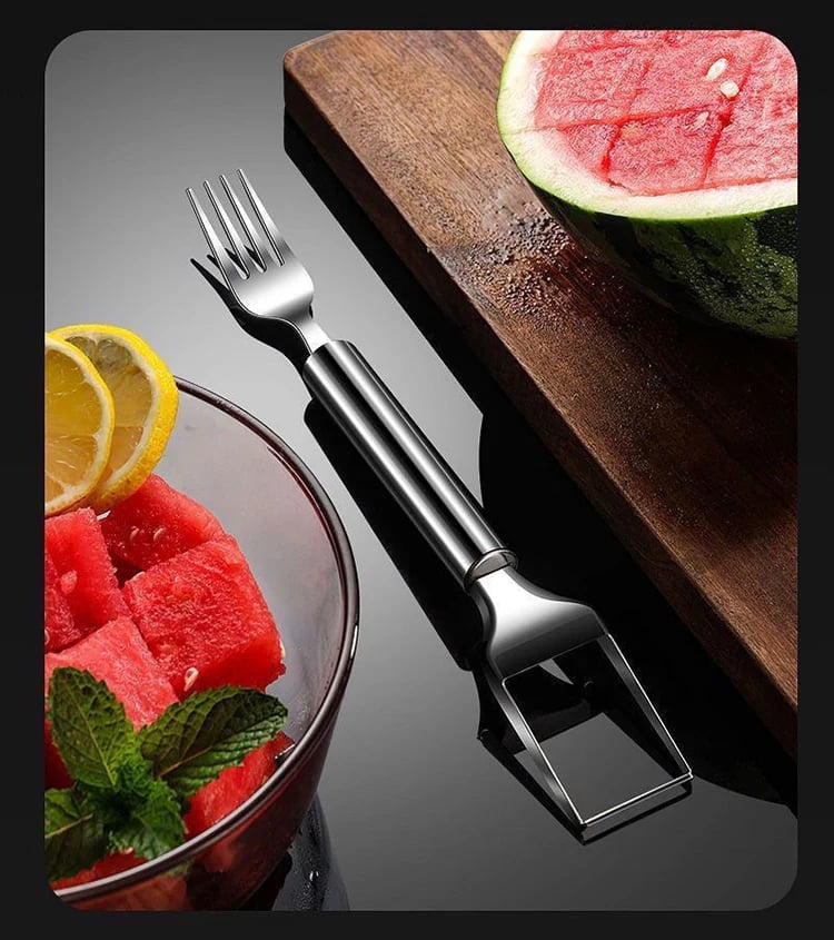 💥HEISSER ANGEBOT: 1 + 1 gratis🔥🍉 Obst zubereiten ganz ohne Aufwand✨ 2-in-1-Obstschneider & -gabel – für schnelles und einfaches Servieren von Obst! 🍓