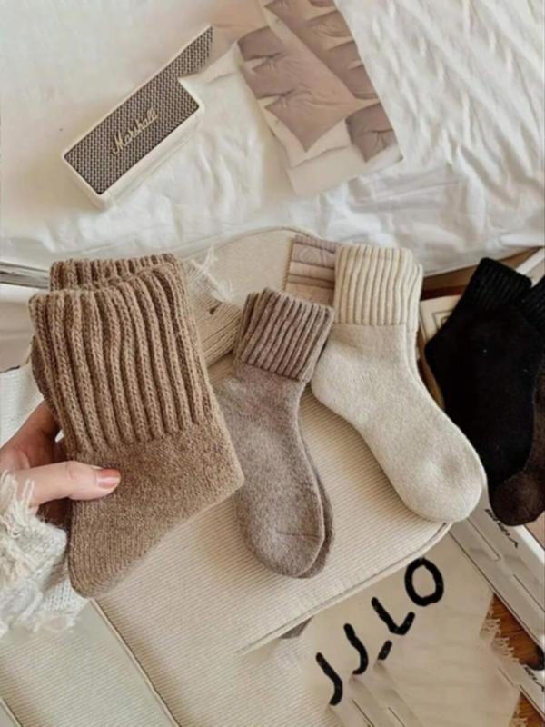 Nyzfexk Damen-Socken, halbhohe, solide, weiche, bequeme, warme Socken für Herbst und Winter