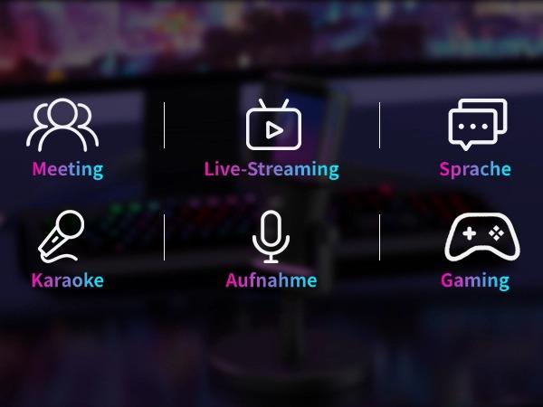 Dynamisches Gaming-Mikrofon, USB-Mikrofon mit Geräuschunterdrückung