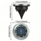 Solar-Bodenleuchte aus Edelstahl mit 8 LED-Lampen