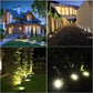 Solar-Bodenleuchte aus Edelstahl mit 8 LED-Lampen