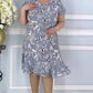 【M-4XL】Elegant high quality chiffon dress with floral pattern