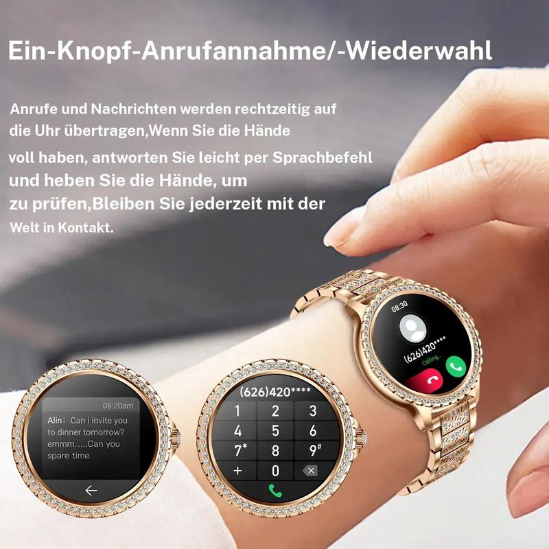 Modische Smartwatch für Frauen, 1,32 Zoll HD-Großbildschirm-Digitaluhr