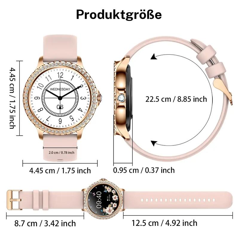 Modische Smartwatch für Frauen, 1,32 Zoll HD-Großbildschirm-Digitaluhr