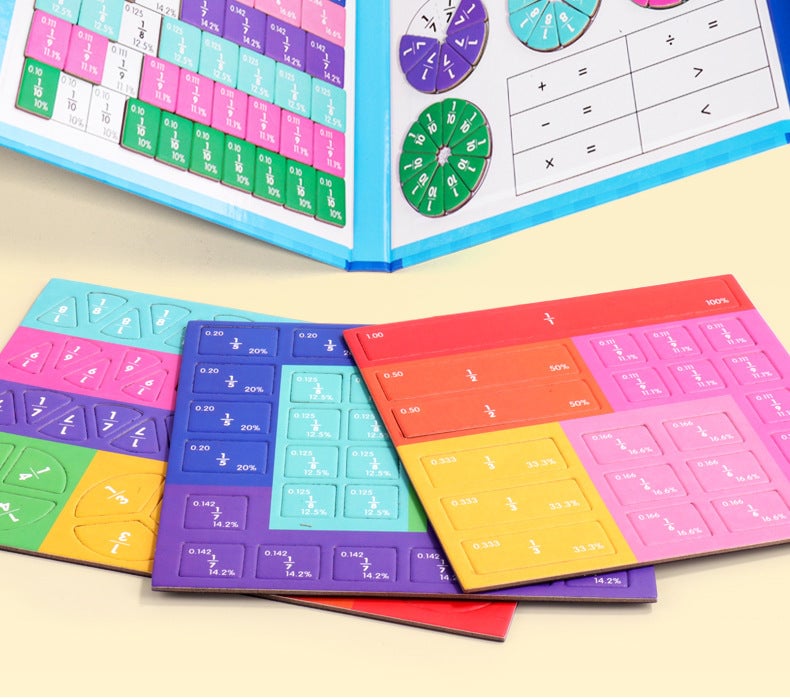 🧩 🎨Magnetisches Montessori-Bruchpuzzle aus Holz für Kinder
