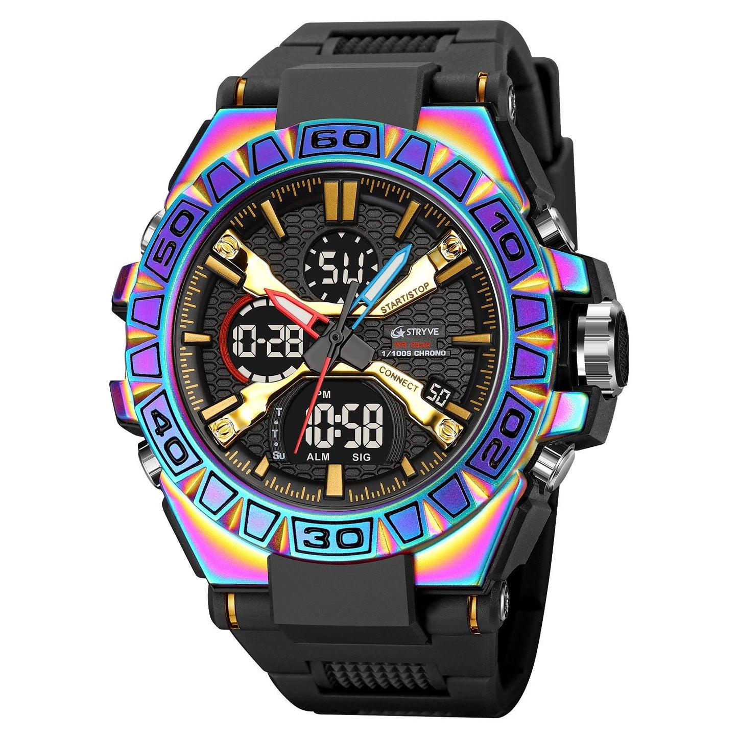 🎨Farbenfrohe Herrenuhr im Punk-Stil mit Quarzwerk