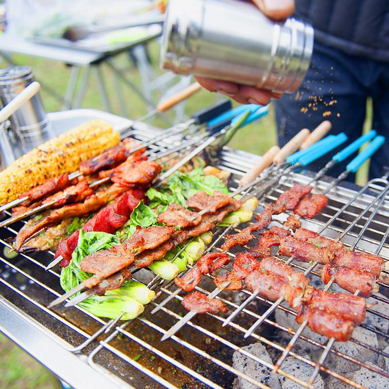 Klappbarer Holzkohlegrill aus Edelstahl für den Garten -73*33,5*70 cm tragbarer, klappbarer Grill -aus Edelstahl