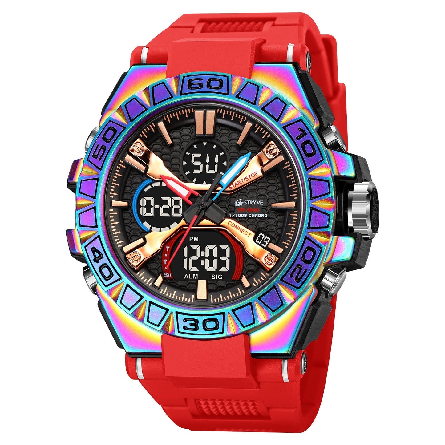 🎨Farbenfrohe Herrenuhr im Punk-Stil mit Quarzwerk