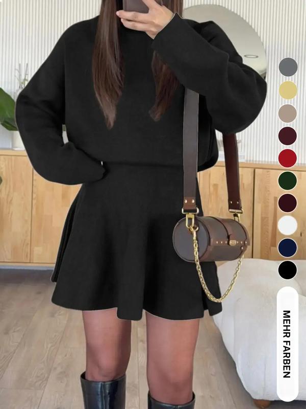💗Lässiges, halbhohes, langärmeliges Strickkleid für Damen