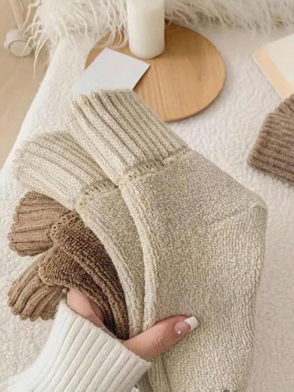 Nyzfexk Damen-Socken, halbhohe, solide, weiche, bequeme, warme Socken für Herbst und Winter