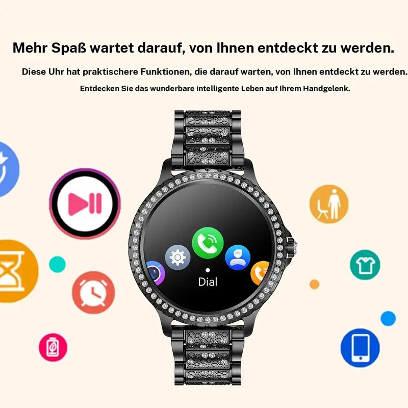 Modische Smartwatch für Frauen, 1,32 Zoll HD-Großbildschirm-Digitaluhr