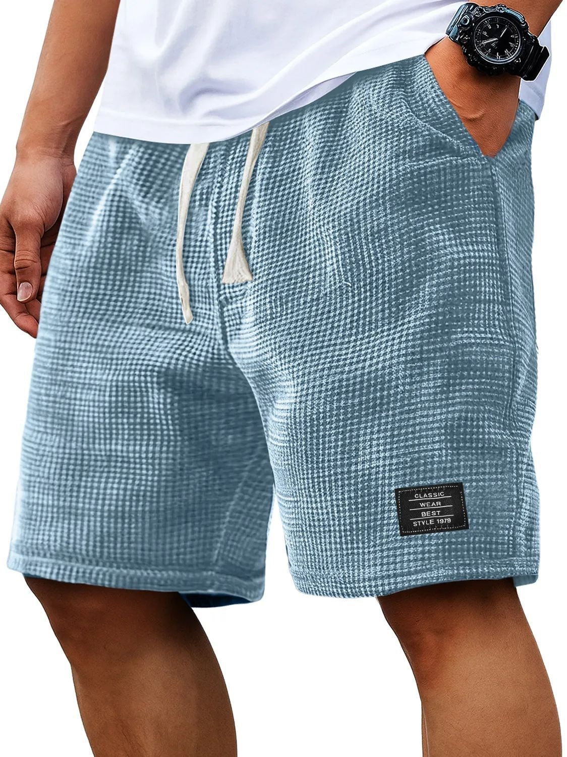 🩳💪 Lässige Herren-Shorts aus Waffelstrick mit Kordelzug – 50% RABATT! Bequem, atmungsaktiv, perfekt für warme Tage. 🔥☀️