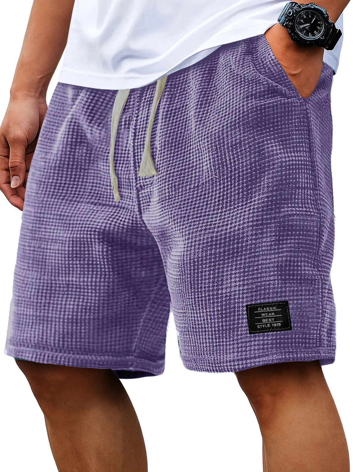 🩳💪 Lässige Herren-Shorts aus Waffelstrick mit Kordelzug – 50% RABATT! Bequem, atmungsaktiv, perfekt für warme Tage. 🔥☀️