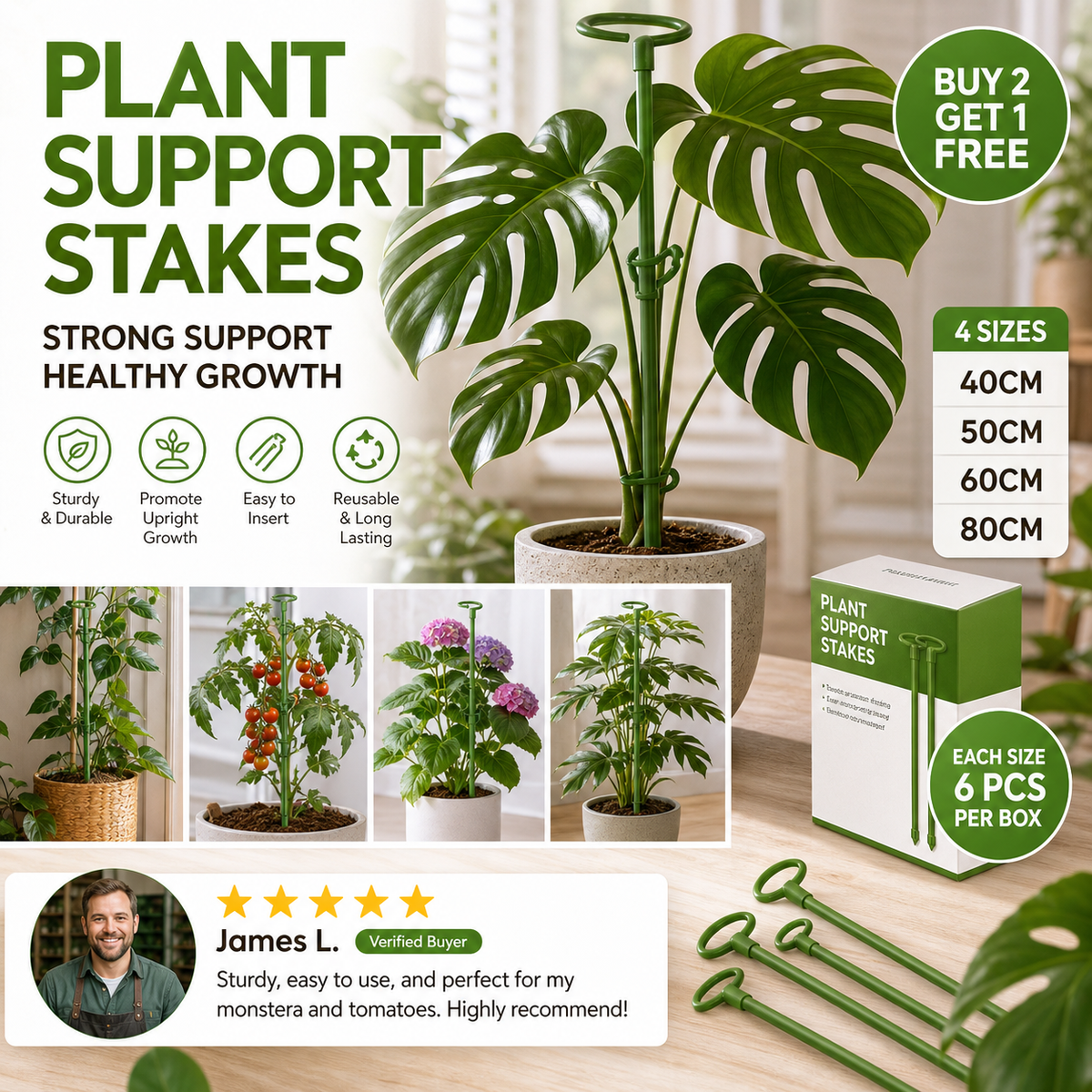 Halbrunde Pflanzenstütze gegen hängende Blüten – Für Hortensien, Rosen, Monstera, Zimmerpflanzen und Gartengemüse