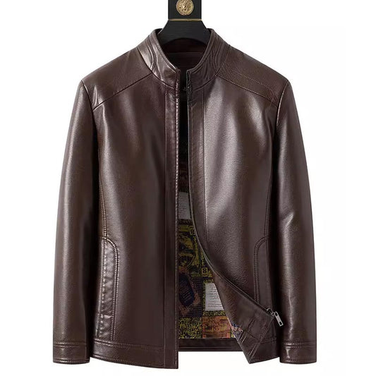 ⏳Zeitlich begrenzt 50 % Rabatt🍂Herrenjacke aus Leder mit warmem Plüschfutter