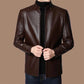 ⏳Zeitlich begrenzt 50 % Rabatt🍂Herrenjacke aus Leder mit warmem Plüschfutter