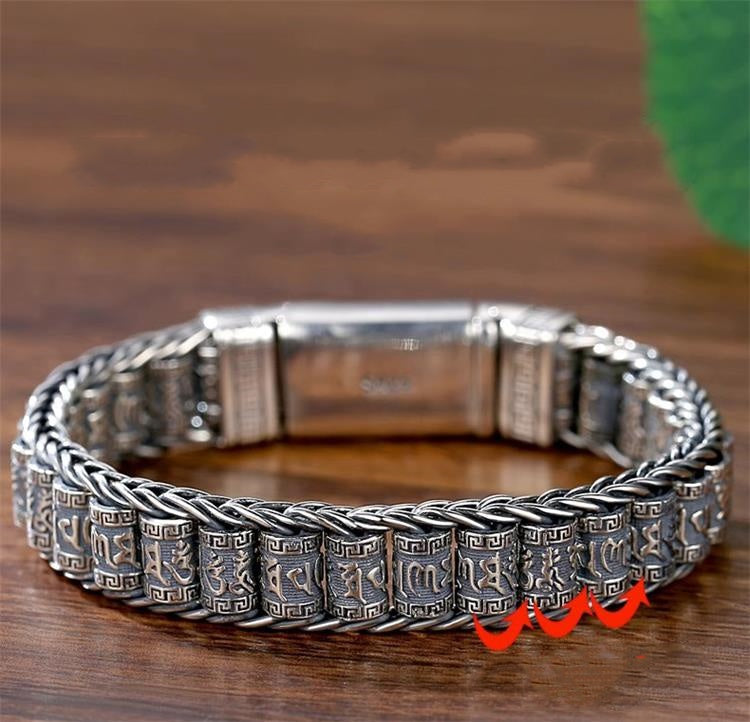 💎 50 % RABATT! 💎 Tibetisches Gebetsmühlen-Armband – 925er Sterlingsilber, Glücksbringer & Valentinstagsgeschenk