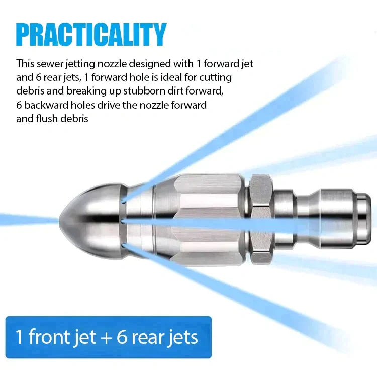 🔥Leistungsstarkes Düsenwerkzeug zur Rohrreinigung und Verstopfungsbeseitigung