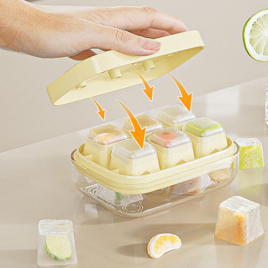 Mini-Eiswürfelform mit 6 Fächern, lebensmittelecht und leicht zu lösen