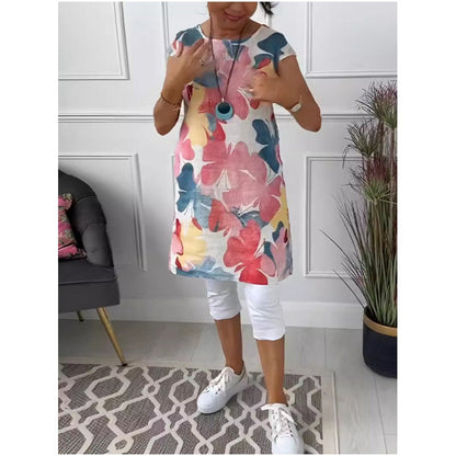 🔥Descuento por tiempo limitado Hot Sale💝Vestido suelto hasta la rodilla con estampado de mariposas