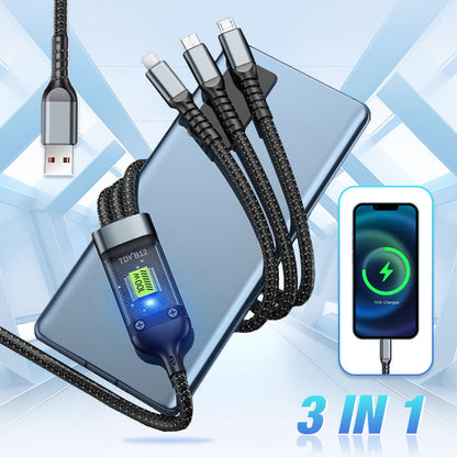 Transparentes, leuchtendes 3-in-1-Superschnellladekabel